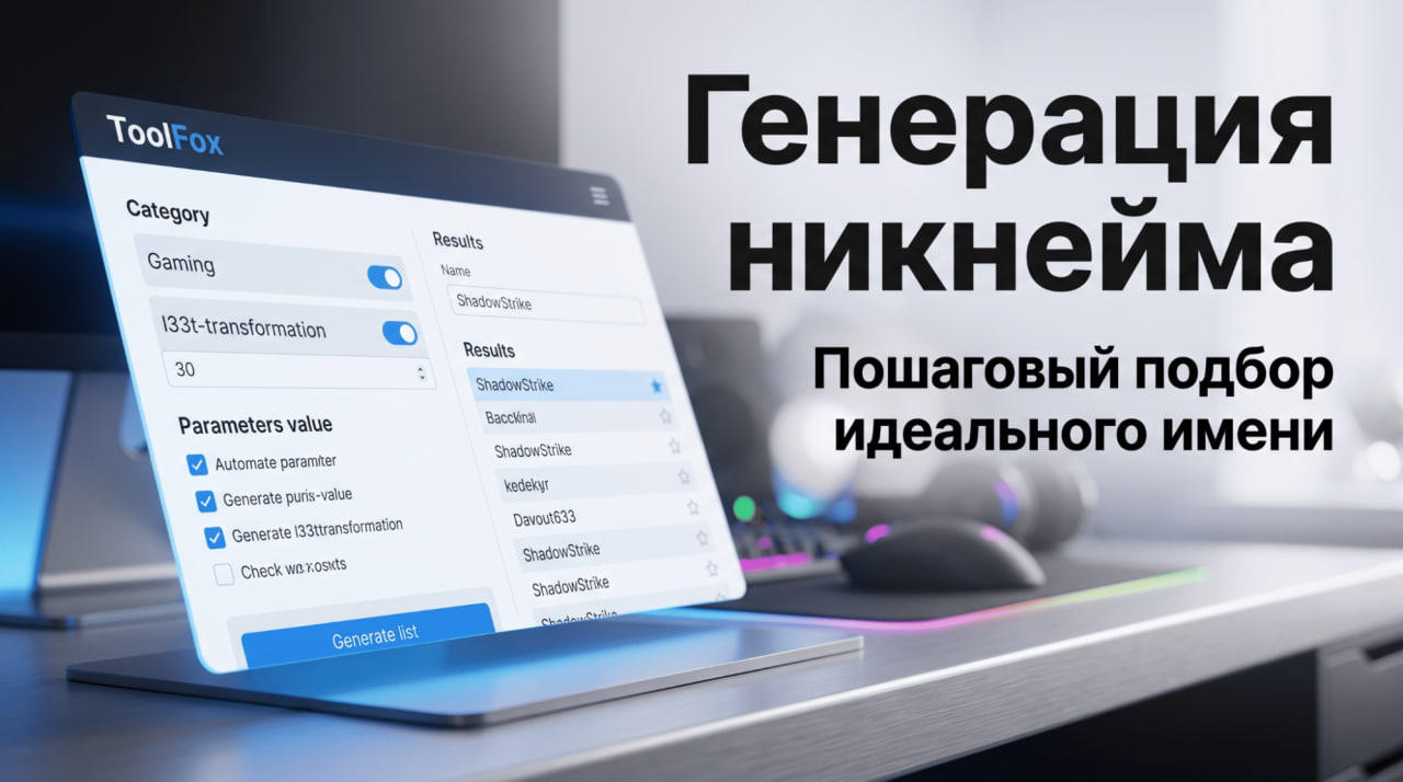 Генерация никнейма